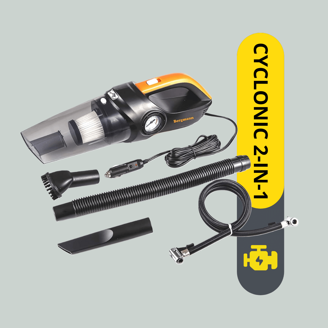 Bergmann CYCLONIC 2-in-1 Car Vacuum & Tyre Inflator